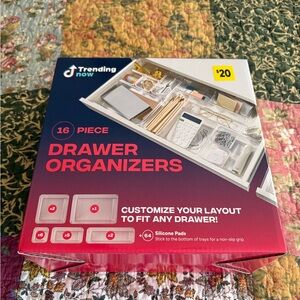 16-Piece Clear Drawer Organizers